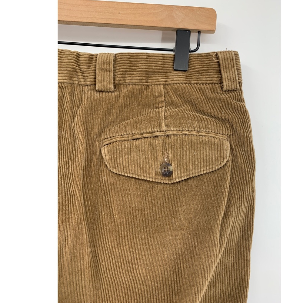 LL Bean Corduroy Pants Mens 34 Brown Straight Leg Cotton Blend Preppy Fall